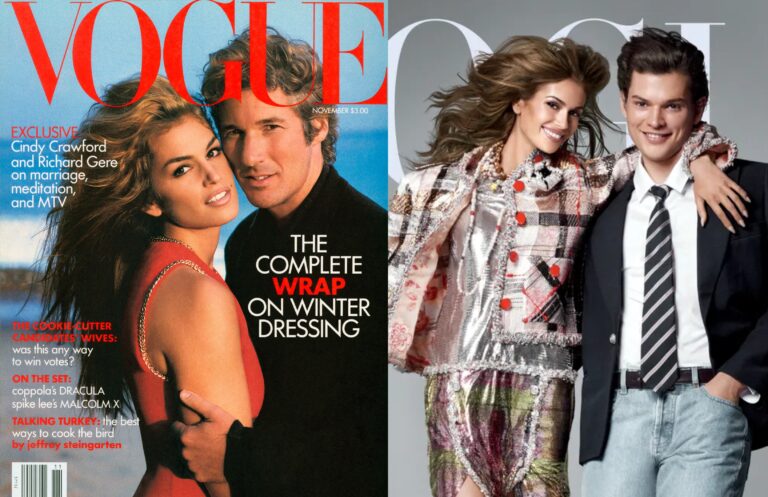 Корицата на Vogue с дъщерята на Синди Кроуфорд и сина на Ричард Гиър - 34 години след оригинала с родителите им