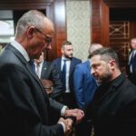 Русия атакува Киев с дронове по време на визитата на Фридрих Мерц