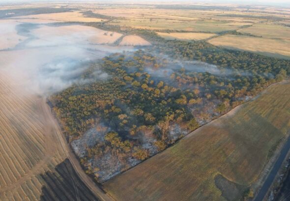Големият пожар край Пловдив се е разгорял отново