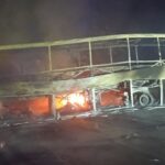 Автобус с 38 пътници се запали след катастрофа с два камиона на пътя Русе – София