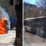 Автобус на градския транспорт в Пловдив се запали в движение