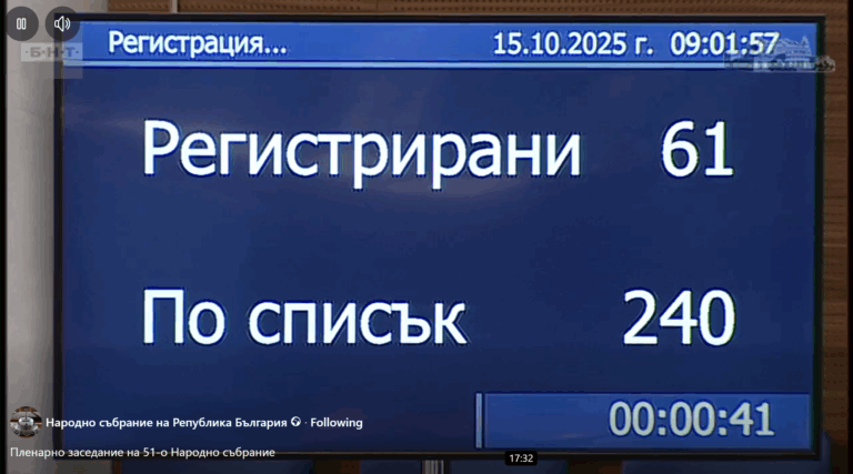 Заседанието на парламента се провали заради липса на кворум