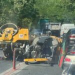 Валяк падна от автовоз, удари кола и блокира Кресненското дефиле