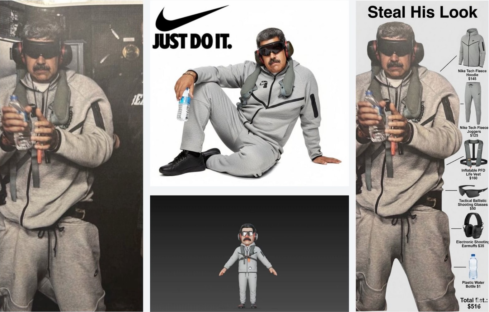 Анцугът Nike Tech, носен от Мадуро при ареста му, се разпродаде напълно