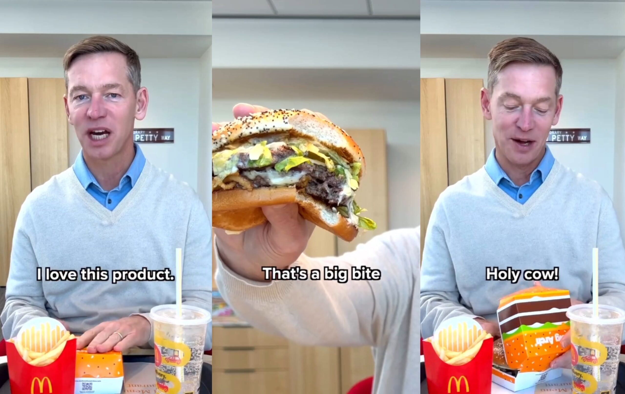 Дори McDonald's се шегува с директора си, който не смее да преглътне бургера Big Arch