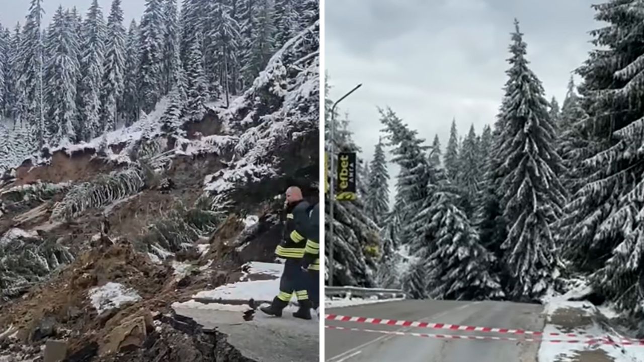 Свлачище отнесе напълно част от пътя между Смолян и Пампорово